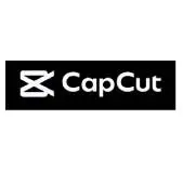 CapCut logo, white text on black background.