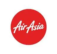 AirAsia logo, red circle with white text.